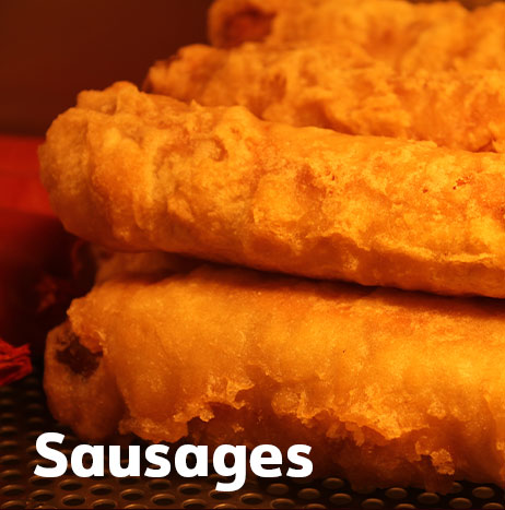 Great battered sausages from The Chippy